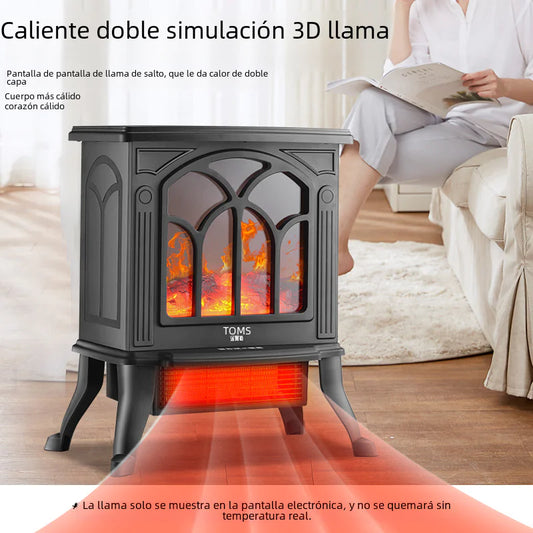 Aquecedor de Lareira Elétrica com Chama 3D Realística para Casa