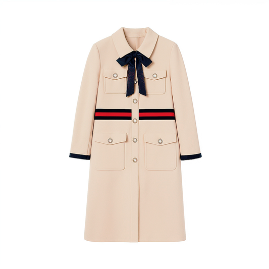 Casaco Longo de Lã ao Estilo Audrey Hepburn